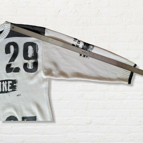 Lot 29 Sweater Vintage White with Black Text Men's Size XL - Picture 10 of 12